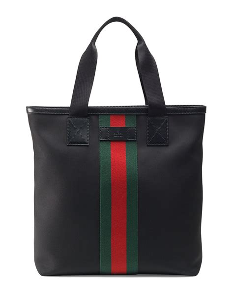 black canvas black gucci tote bag|Gucci reversible tote large.